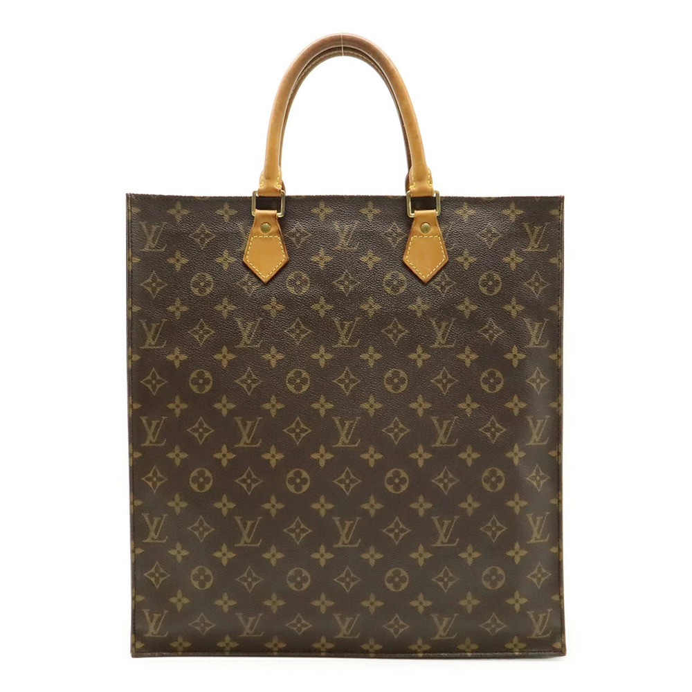 LOUIS VUITTON Monogram Sac Plat Tote Bag Handbag Shopping Business Square